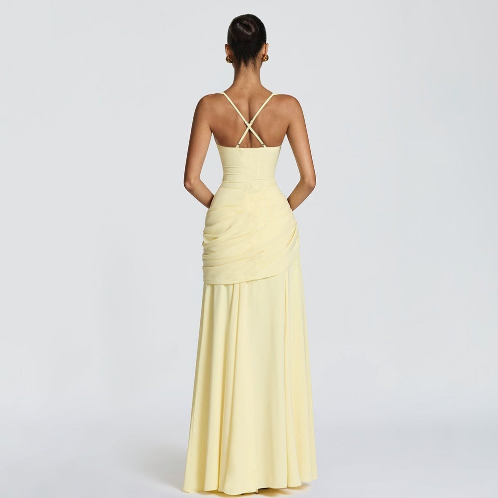 Elegant Ruched Maxi Dress