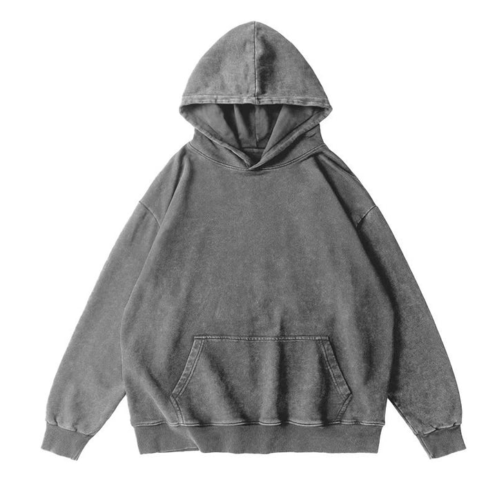 Vissong Vintage Washed Oversized Crewneck Sweatshirt and Hoodie Set