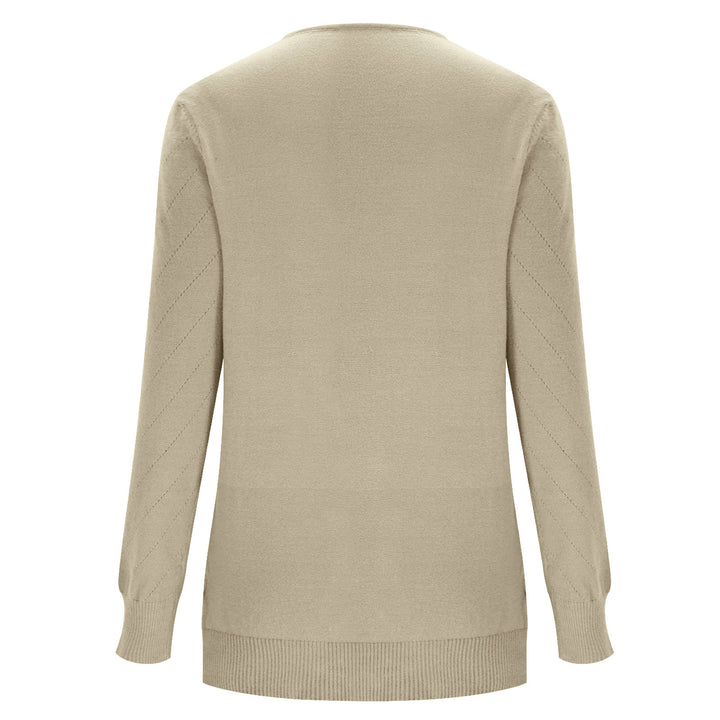 VISSONG Women’s Chevron Pointelle V-Neck Knit Sweater