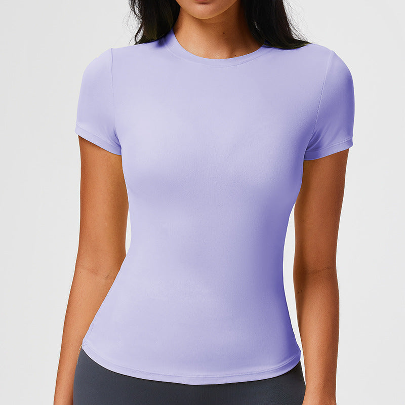 VISSONG Women’s Slim-Fit Stretch Crewneck T-Shirt