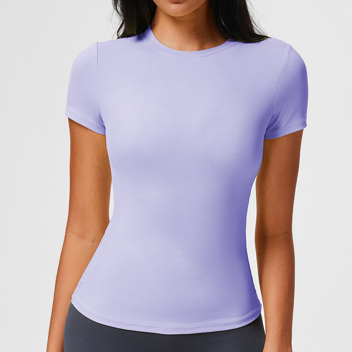 VISSONG Women’s Slim-Fit Stretch Crewneck T-Shirt