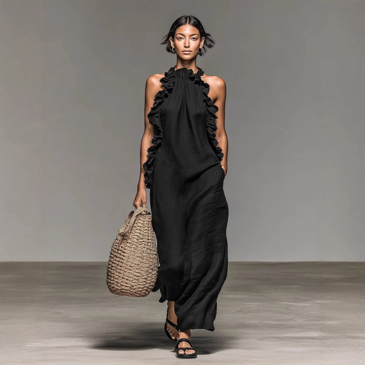 Women’s Sleeveless Ruffle Maxi Dress
