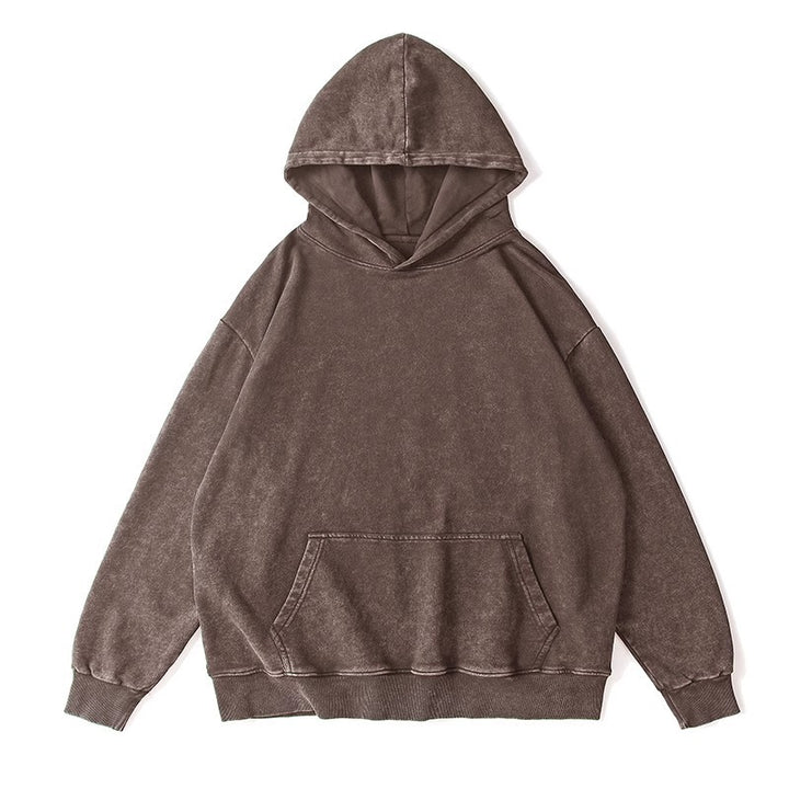 Vissong Vintage Washed Oversized Crewneck Sweatshirt and Hoodie Set