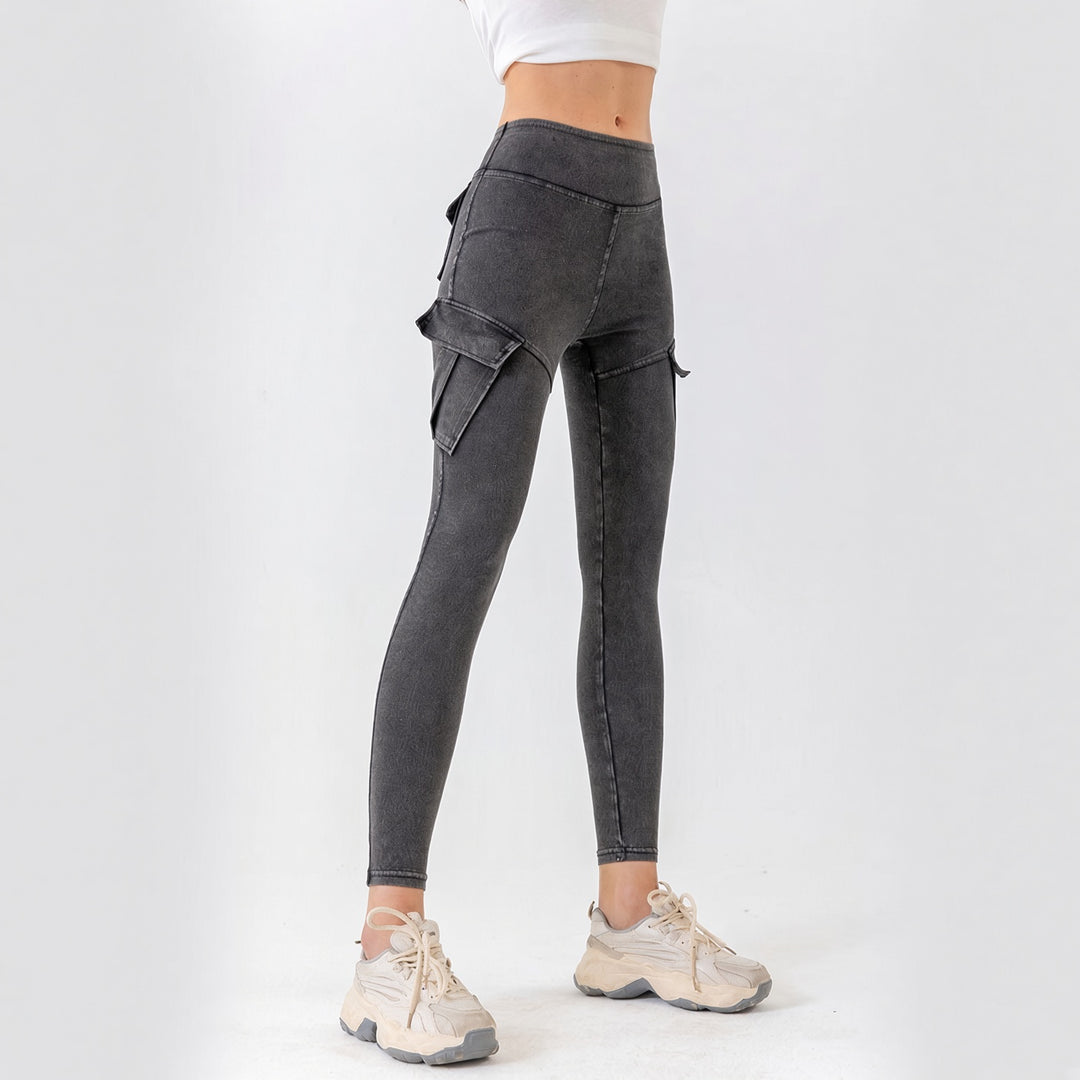 VISSONG Women’s High-Waist Stretch Cargo Skinny Jeans