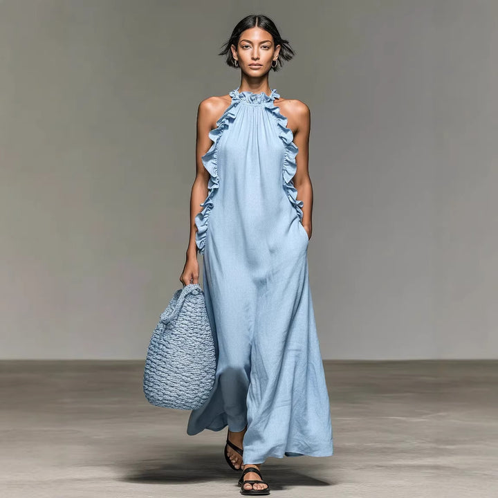 Women’s Sleeveless Ruffle Maxi Dress