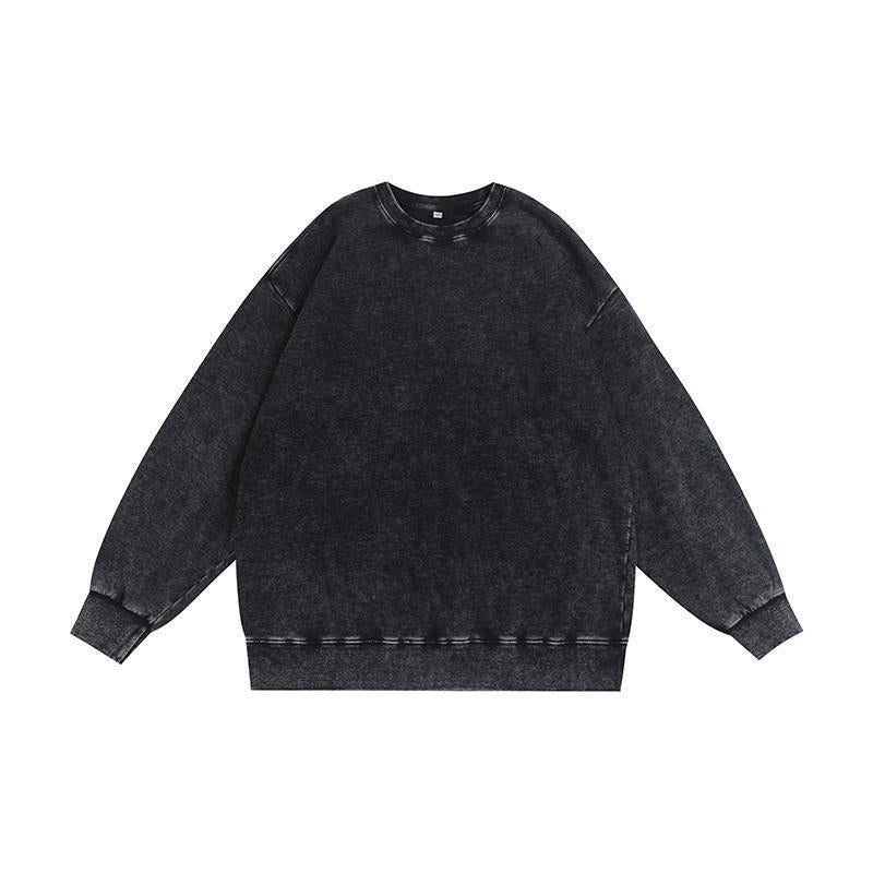 Vissong Vintage Washed Oversized Crewneck Sweatshirt and Hoodie Set
