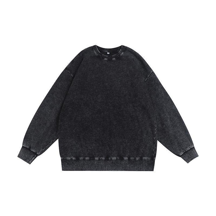 Vissong Vintage Washed Oversized Crewneck Sweatshirt and Hoodie Set