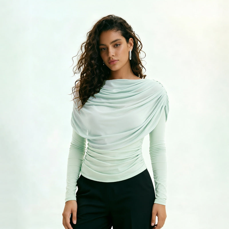 Draped Cape Ruched Top