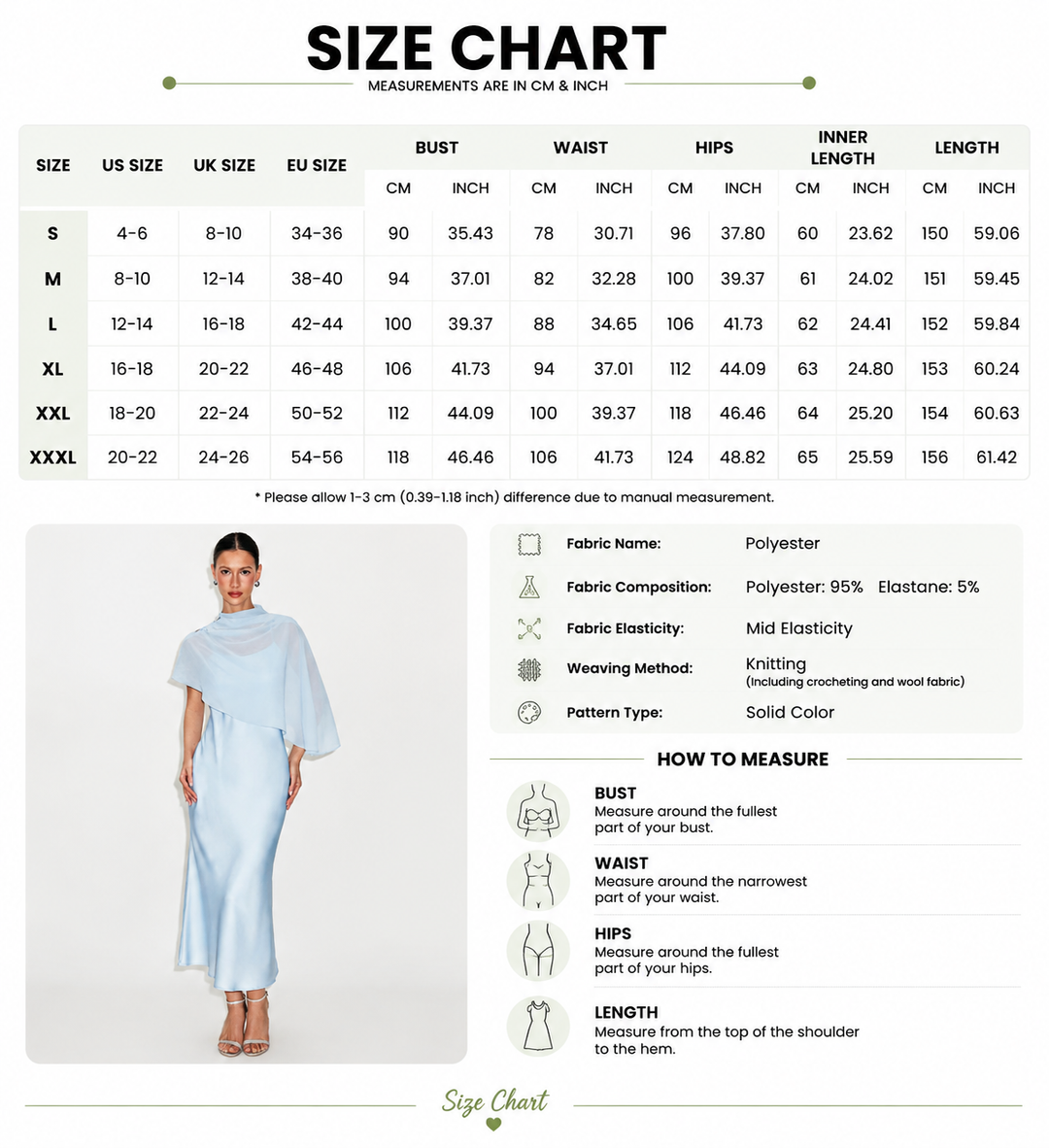 Elegant Sheer Cape Satin Midi Dress