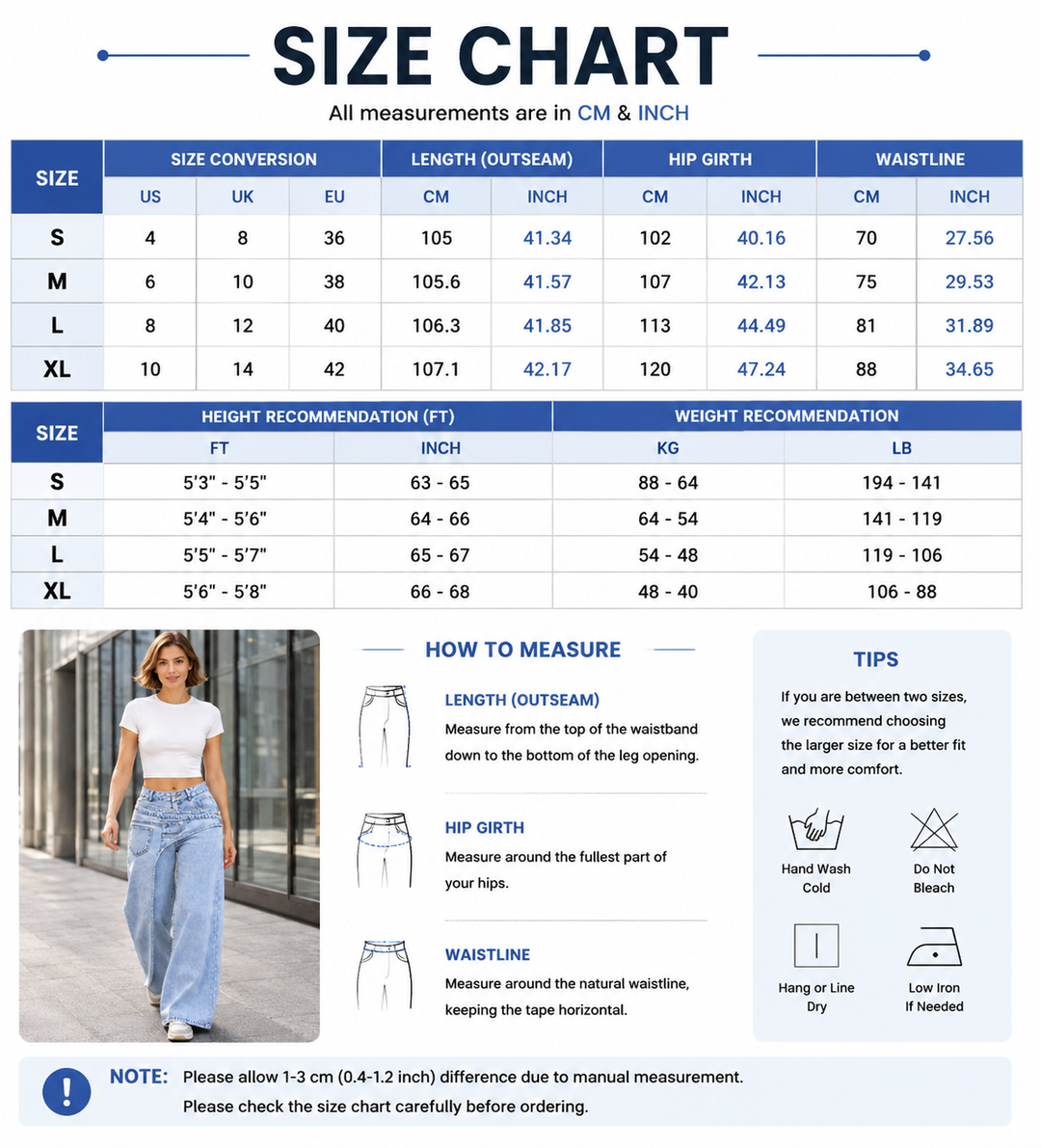 Crossover Waist Wide Leg Jeans