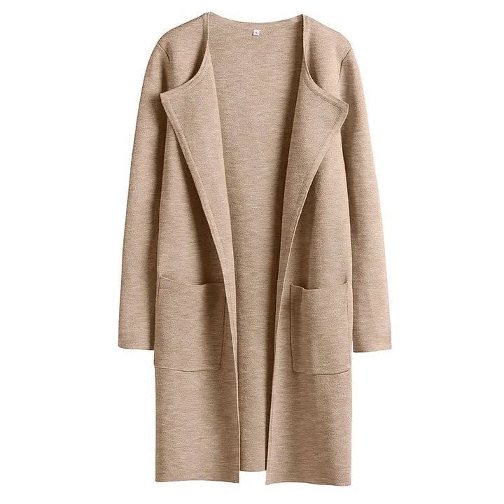 VISSONG Women’s Wide-Lapel Open-Front Pocket Coat