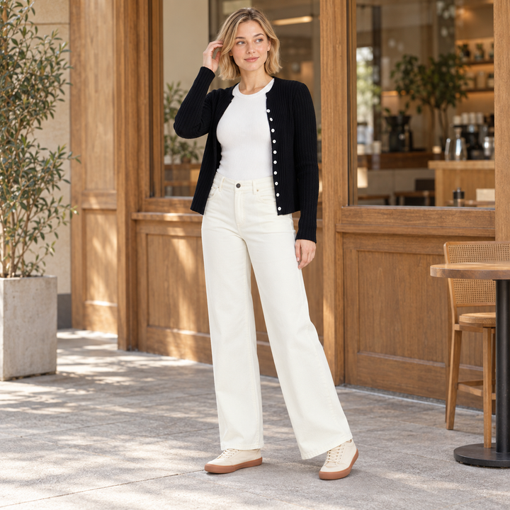 VISSONG High-Rise Relaxed Wide-Leg Jeans