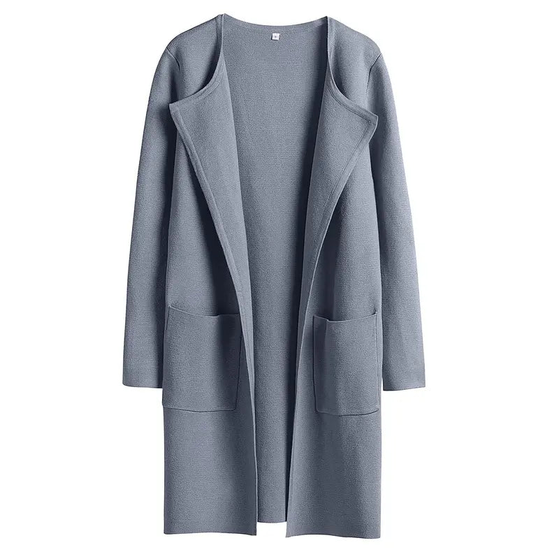 VISSONG Women’s Wide-Lapel Open-Front Pocket Coat