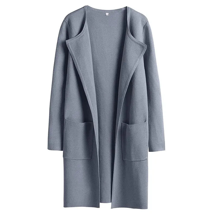 VISSONG Women’s Wide-Lapel Open-Front Pocket Coat
