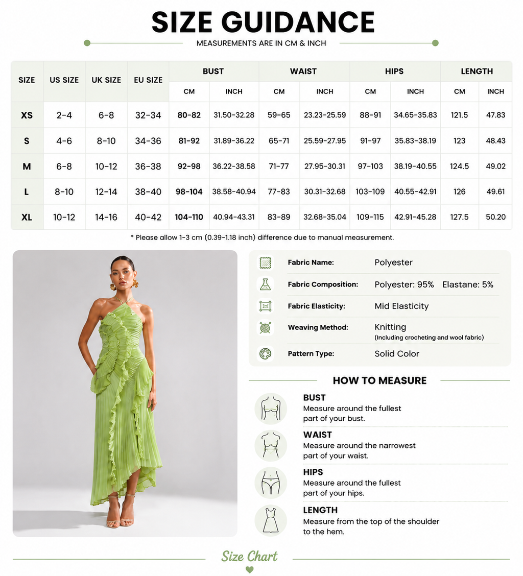 Women’s Pleated Halter Ruffle Maxi Dress