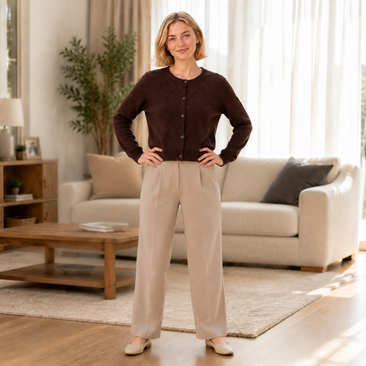 Soft-Texture Button-Front Cardigan