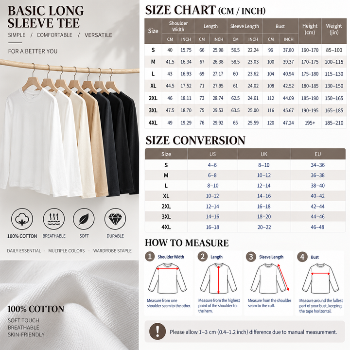VISSONG Women’s Pure Cotton Everyday Crewneck Tee