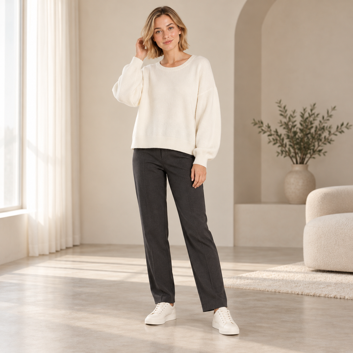 VISSONG Women’s Relaxed Wide-Neck Drop-Shoulder Sweater