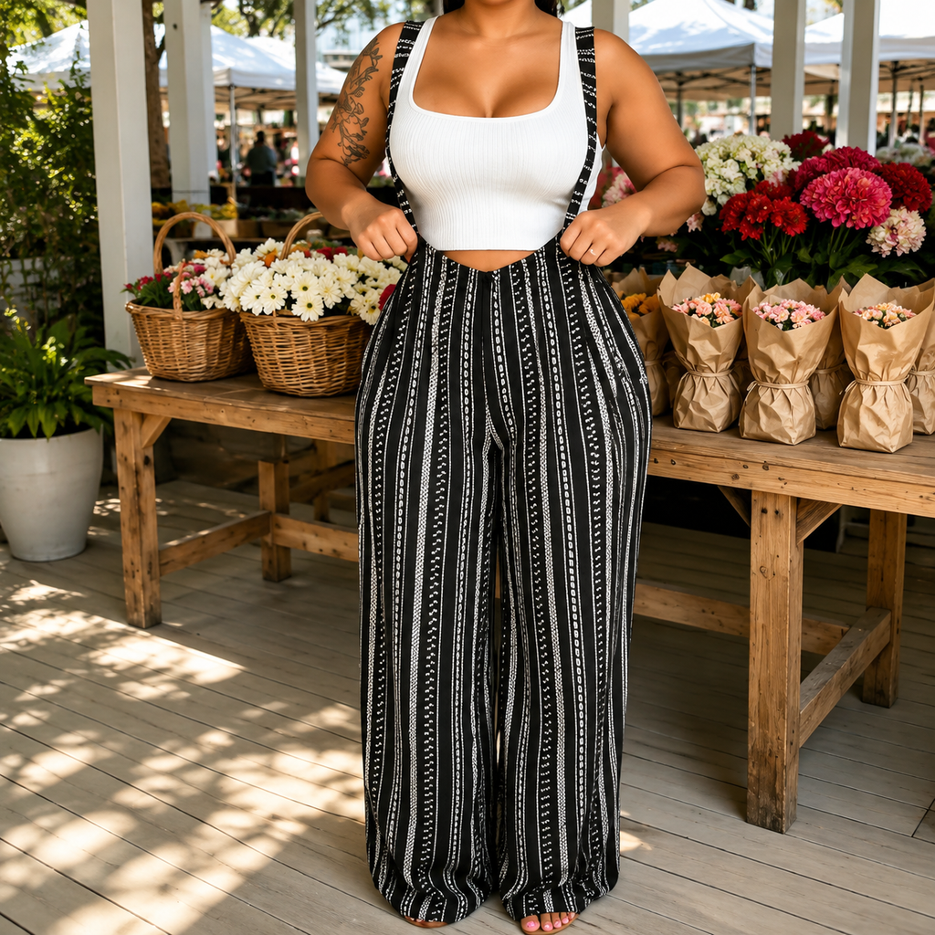 Women’s Striped Wide Leg Jumpsuit