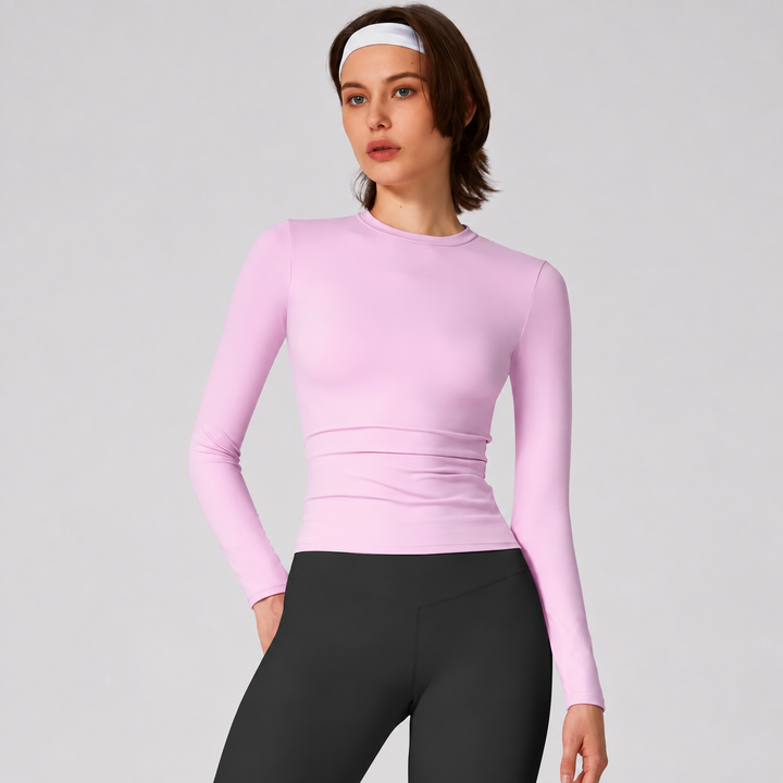 VISSONG Women’s Stretch Long-Sleeve Crewneck Top