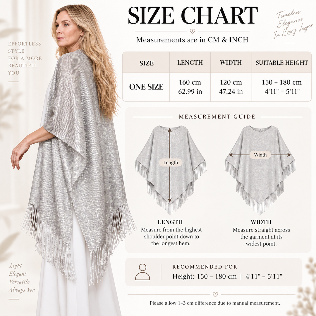 VISSONG Women’s Shimmer Fringe Open-Front Kimono