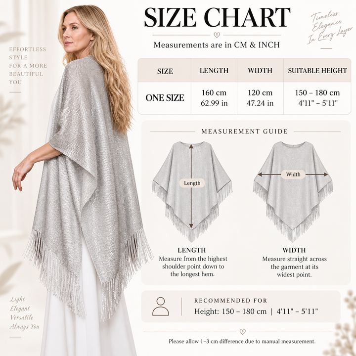 VISSONG Women’s Shimmer Fringe Open-Front Kimono