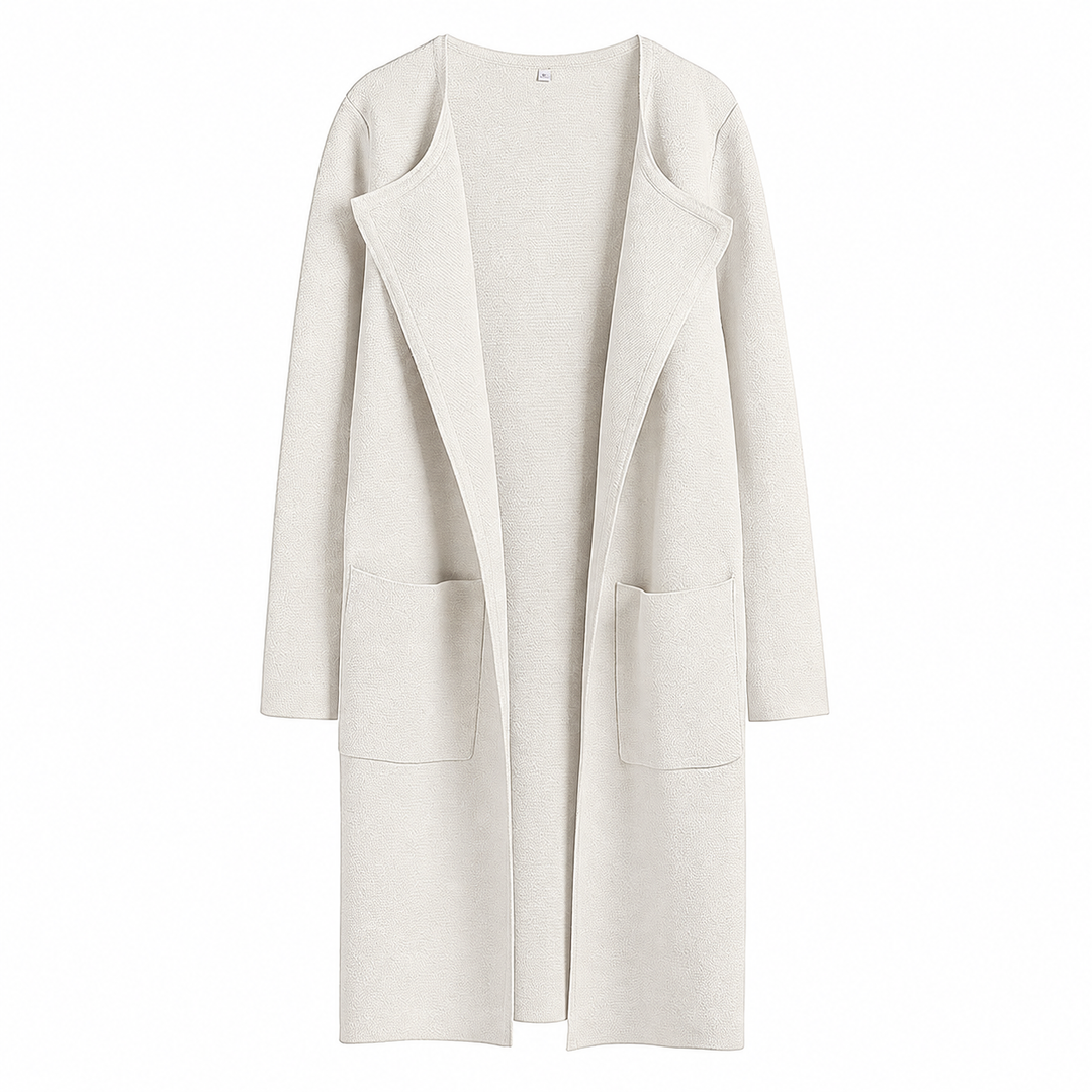 VISSONG Women’s Wide-Lapel Open-Front Pocket Coat