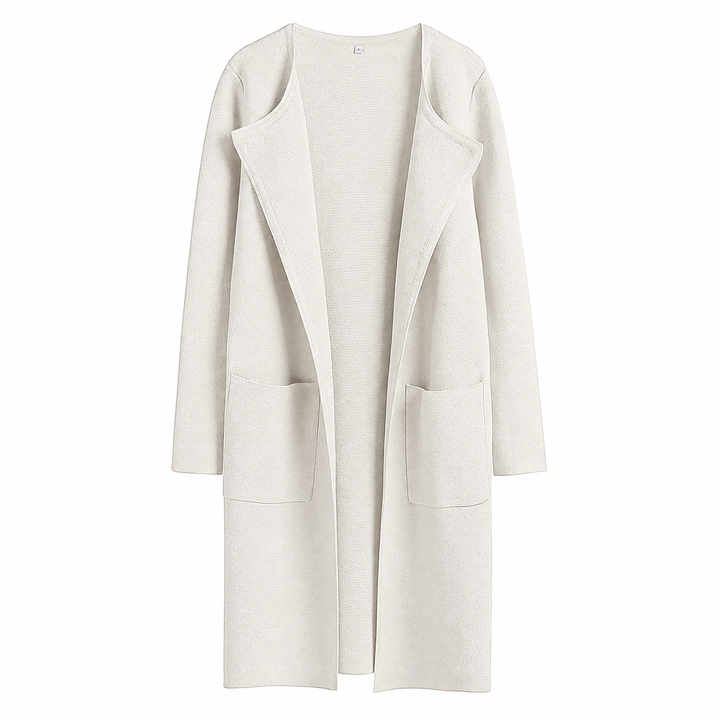 VISSONG Women’s Wide-Lapel Open-Front Pocket Coat
