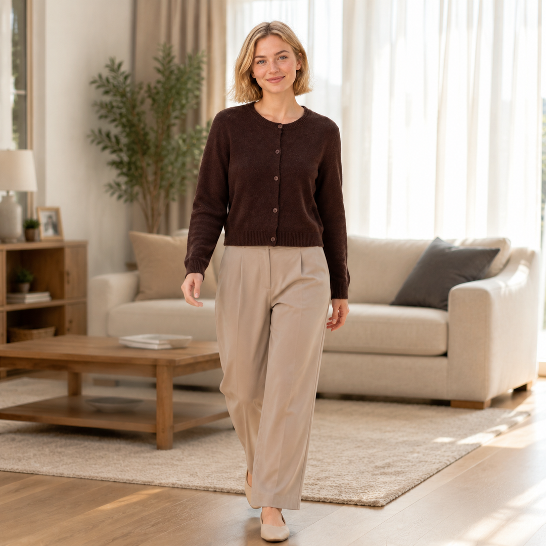 Soft-Texture Button-Front Cardigan