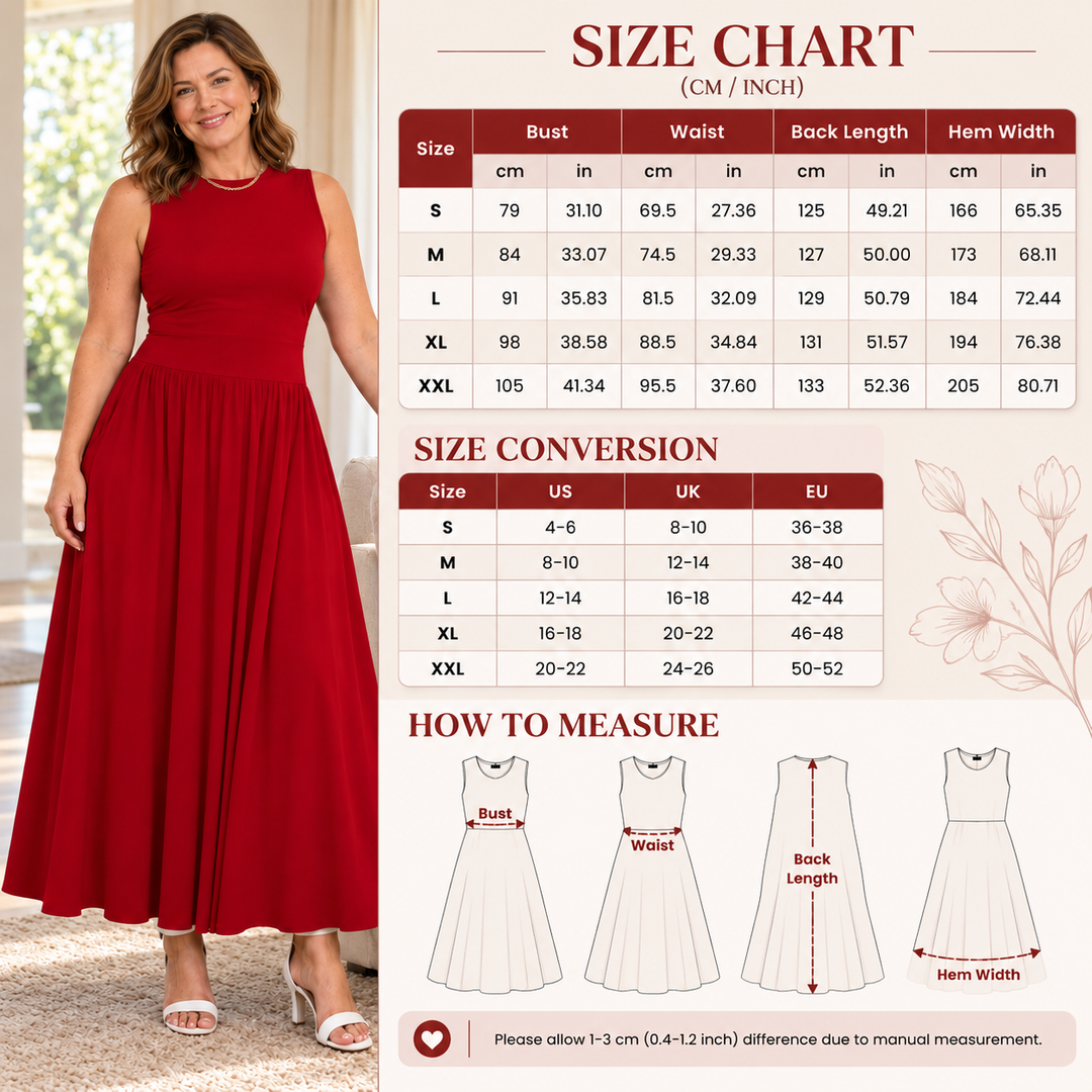 Women’s Sleeveless Fitted-Bodice Pocket Maxi Dress