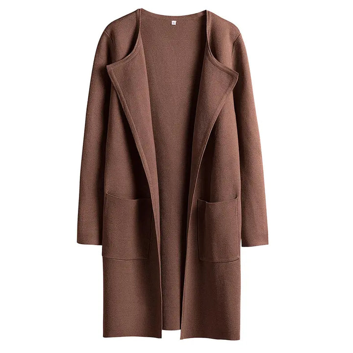 VISSONG Women’s Wide-Lapel Open-Front Pocket Coat