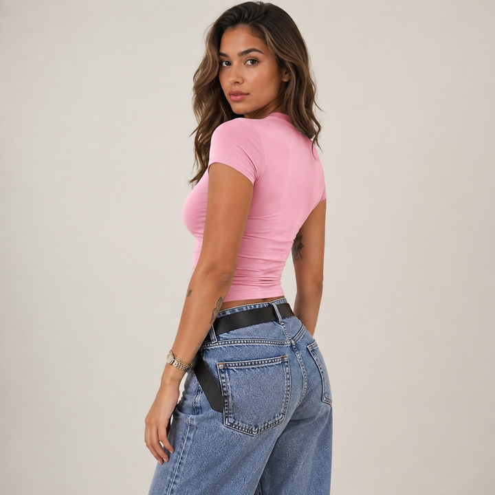 Essential Fitted Crew Neck Short Sleeve Top