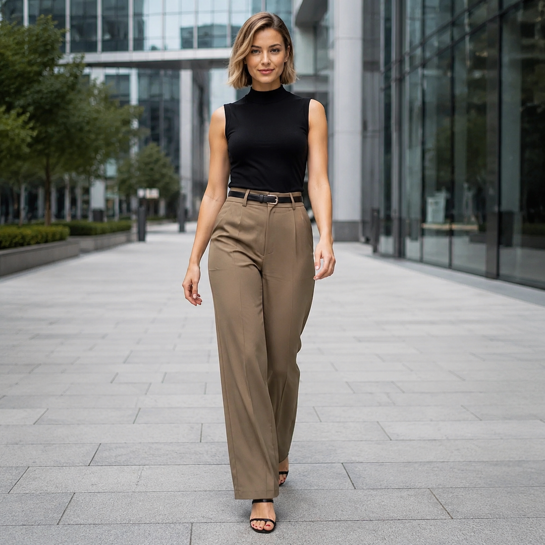 Premium Drape Straight-Leg Suit Trousers