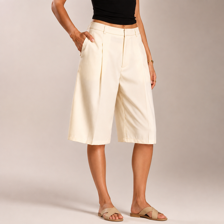 Tailored Pleated Bermuda Shorts