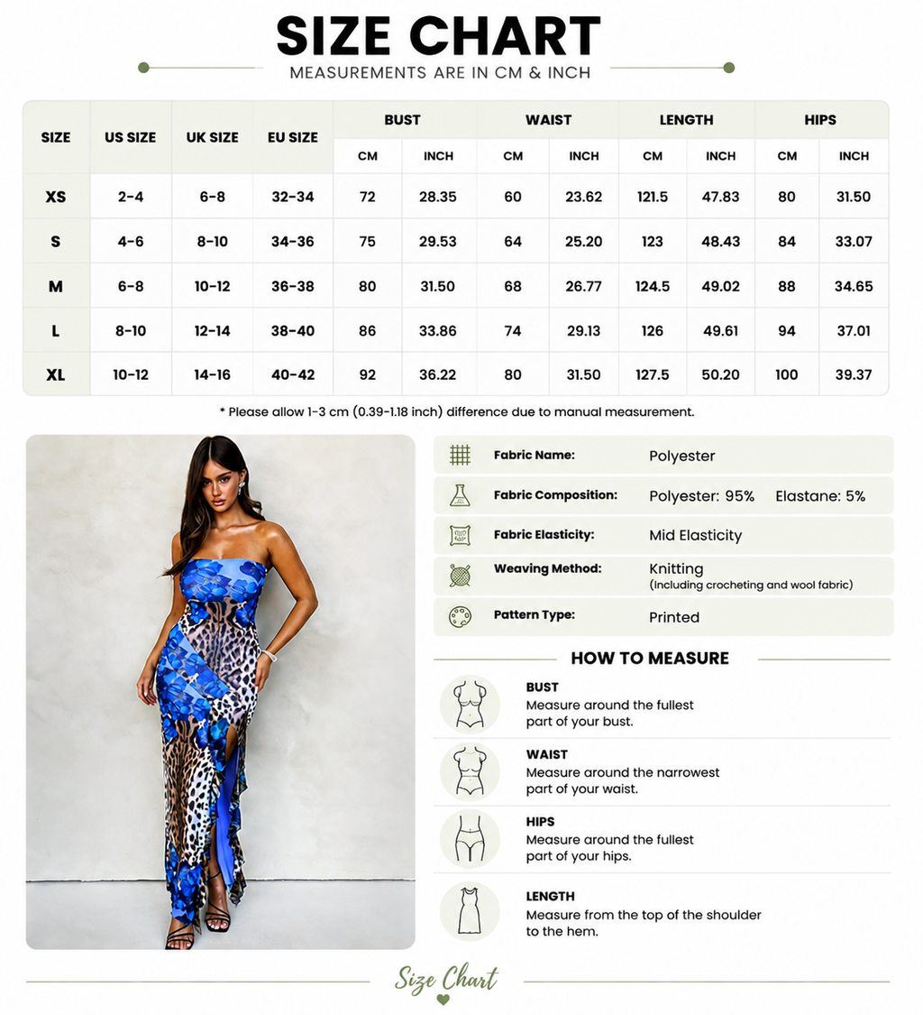 Women’s Floral Mesh Strapless Maxi Dress