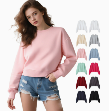 VISSONG Women’s Relaxed Cropped Crewneck Sweatshirt