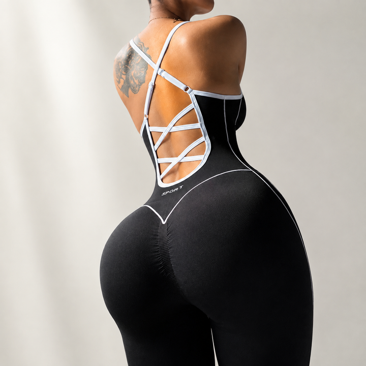 Contrast Line Athletic Jumpsuit