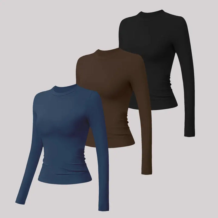 VISSONG Women’s Stretch Long-Sleeve Crewneck Top