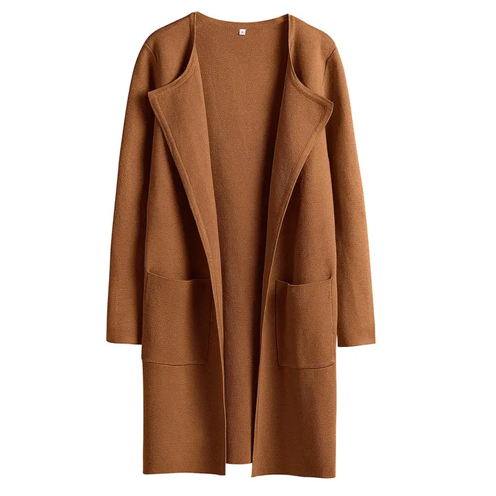 VISSONG Women’s Wide-Lapel Open-Front Pocket Coat