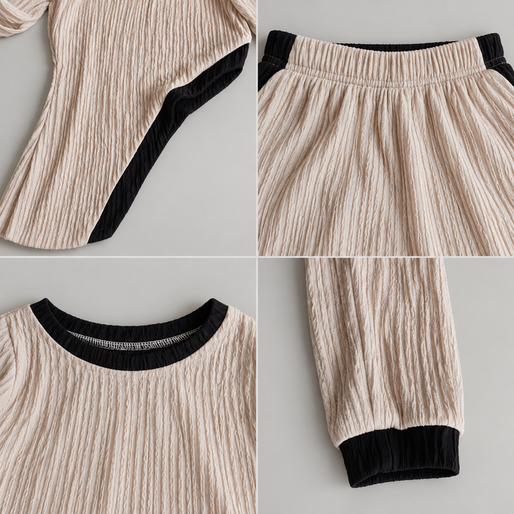 Women’s Contrast-Trim Asymmetric Tunic &amp; Flared Pants Set