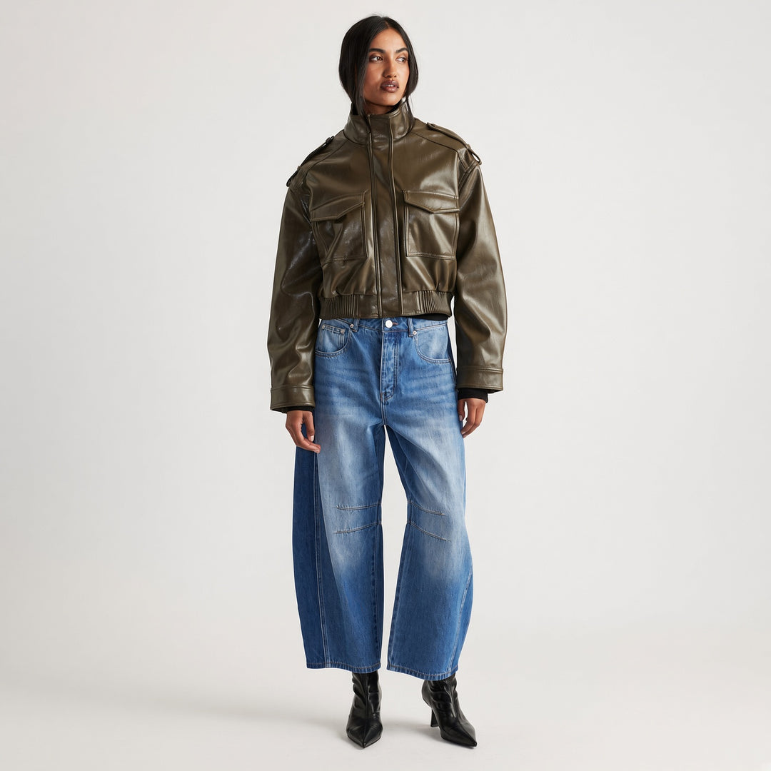VISSONG Women’s Cropped Utility Jacket