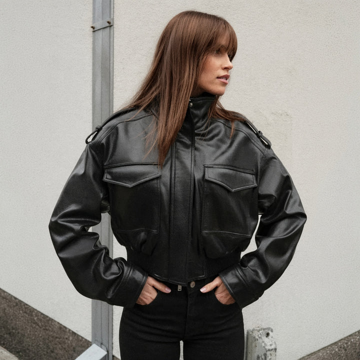 VISSONG Women’s Cropped Utility Jacket