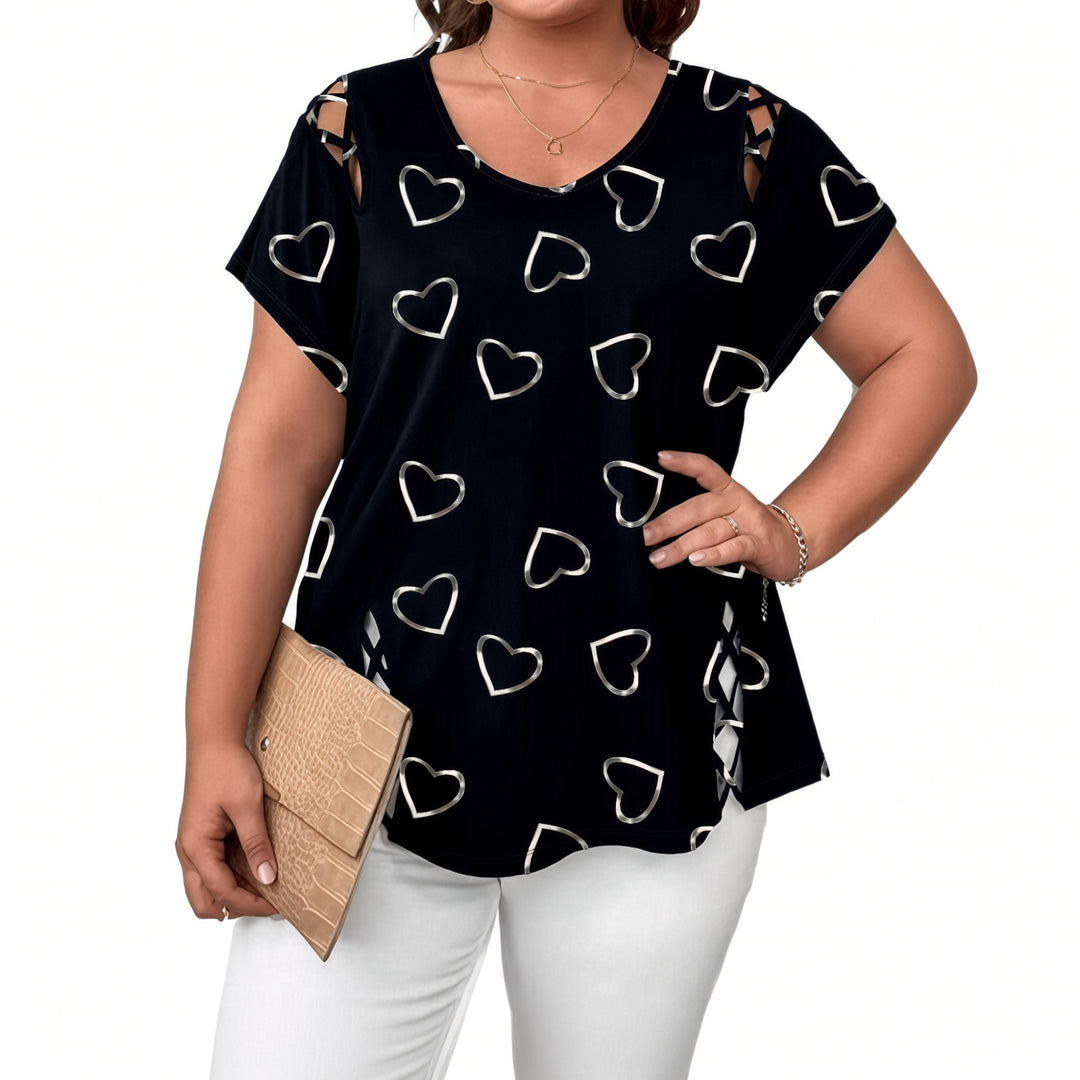 VISSONG Women’s Lattice-Cutout V-Neck Tunic Top