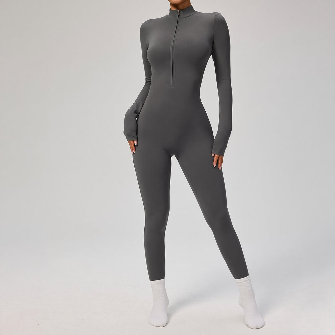 Zip Front Sculpt Jumpsuit