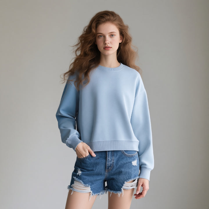 VISSONG Women’s Relaxed Cropped Crewneck Sweatshirt
