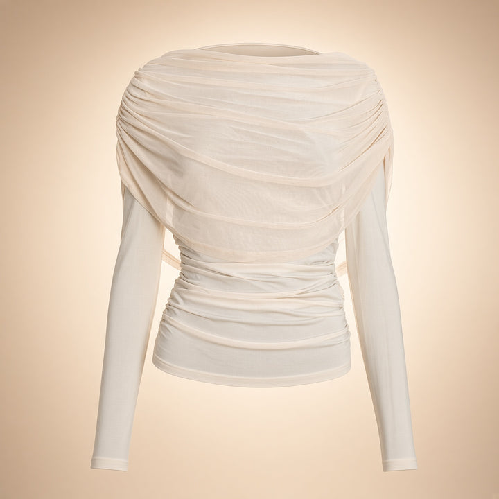 Draped Cape Ruched Top