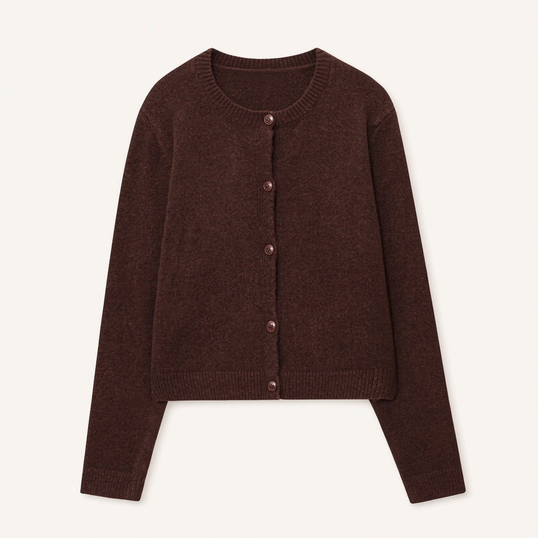 Soft-Texture Button-Front Cardigan