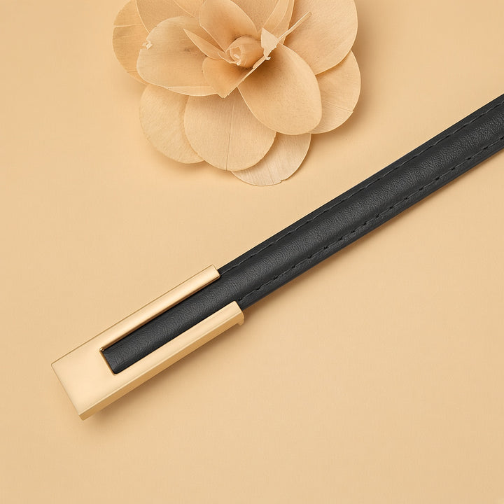VISSONG Chic Matte Gold Buckle Waist Belt