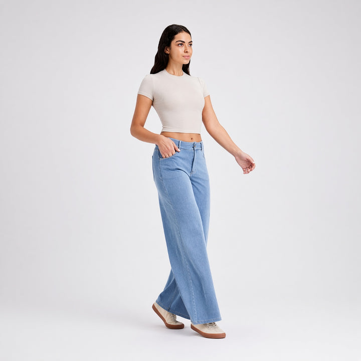 VISSONG High-Rise Relaxed Wide-Leg Jeans