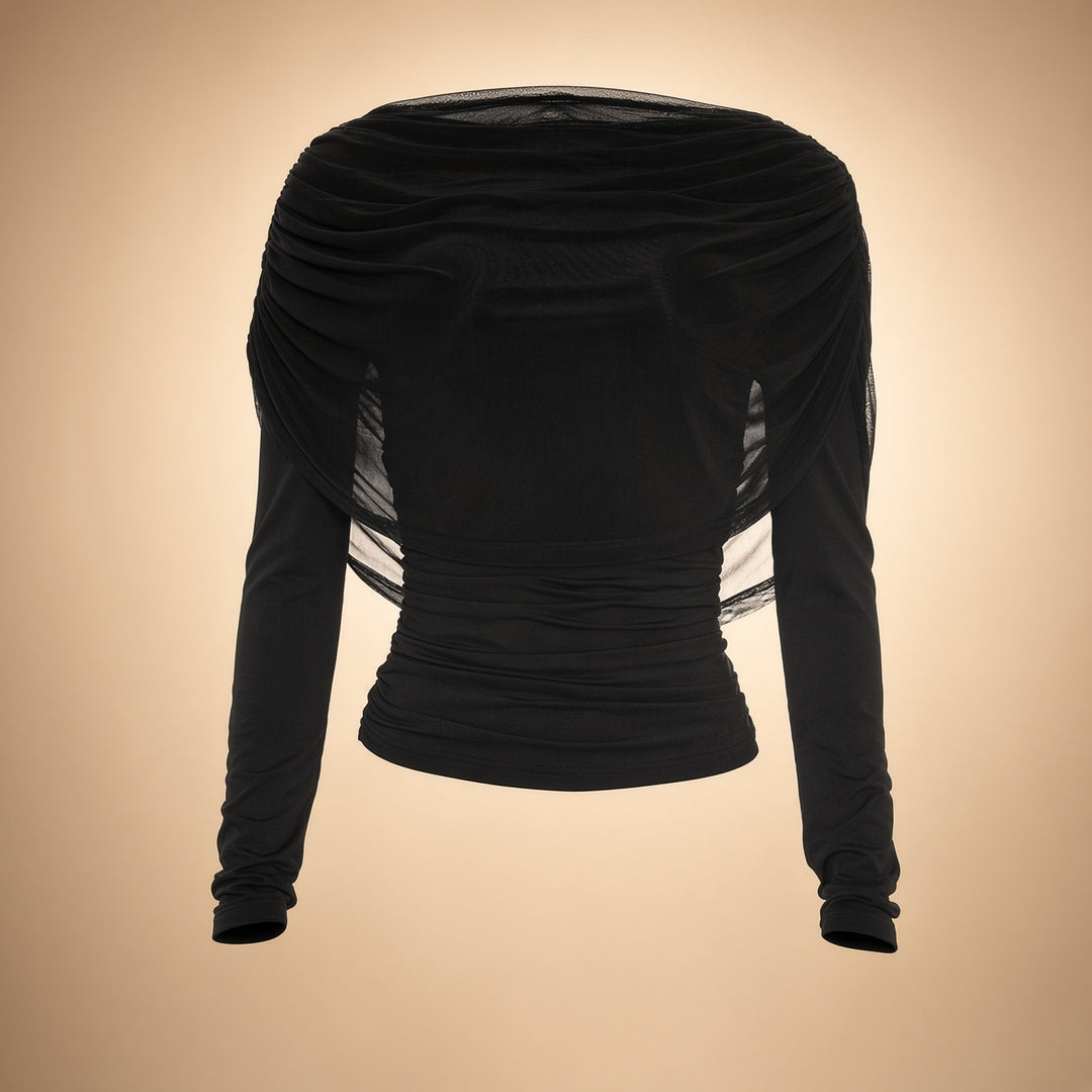 Draped Cape Ruched Top